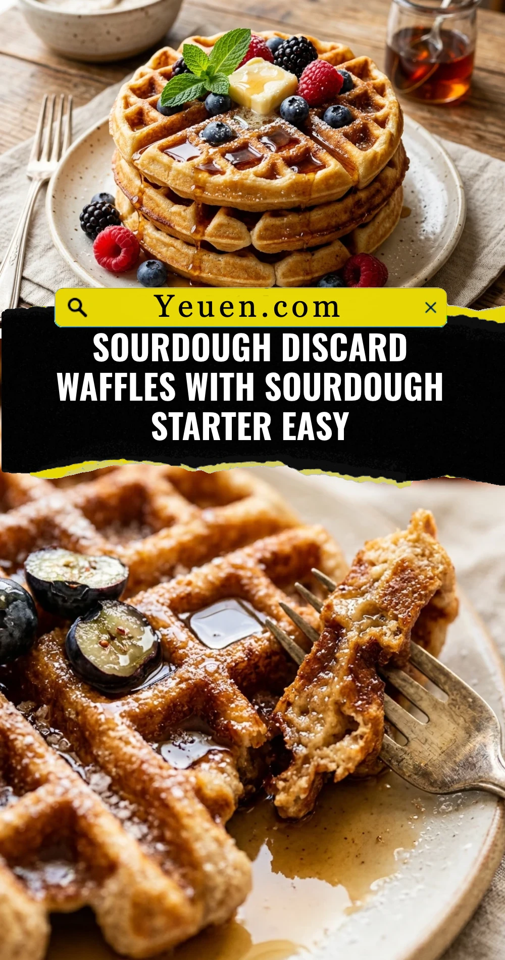 Sourdough Discard Waffles With Sourdough Starter Easy