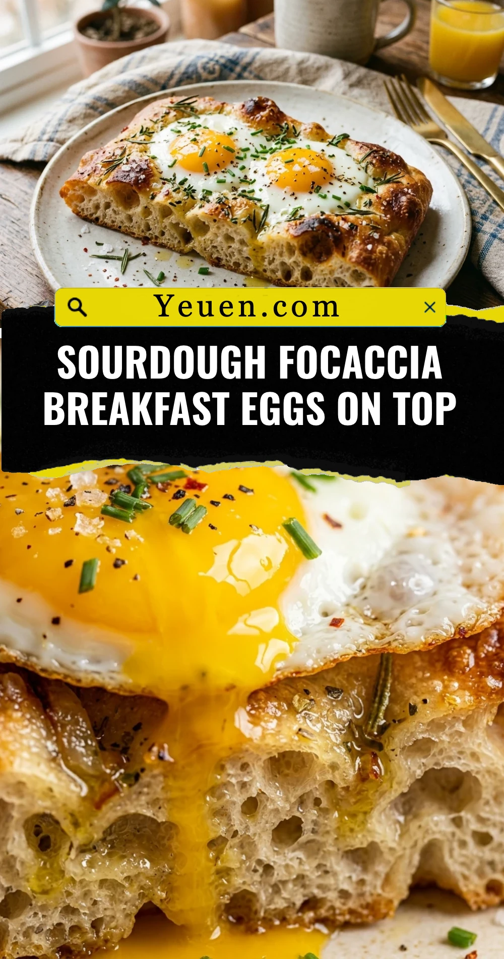 Sourdough Focaccia Breakfast Eggs On Top