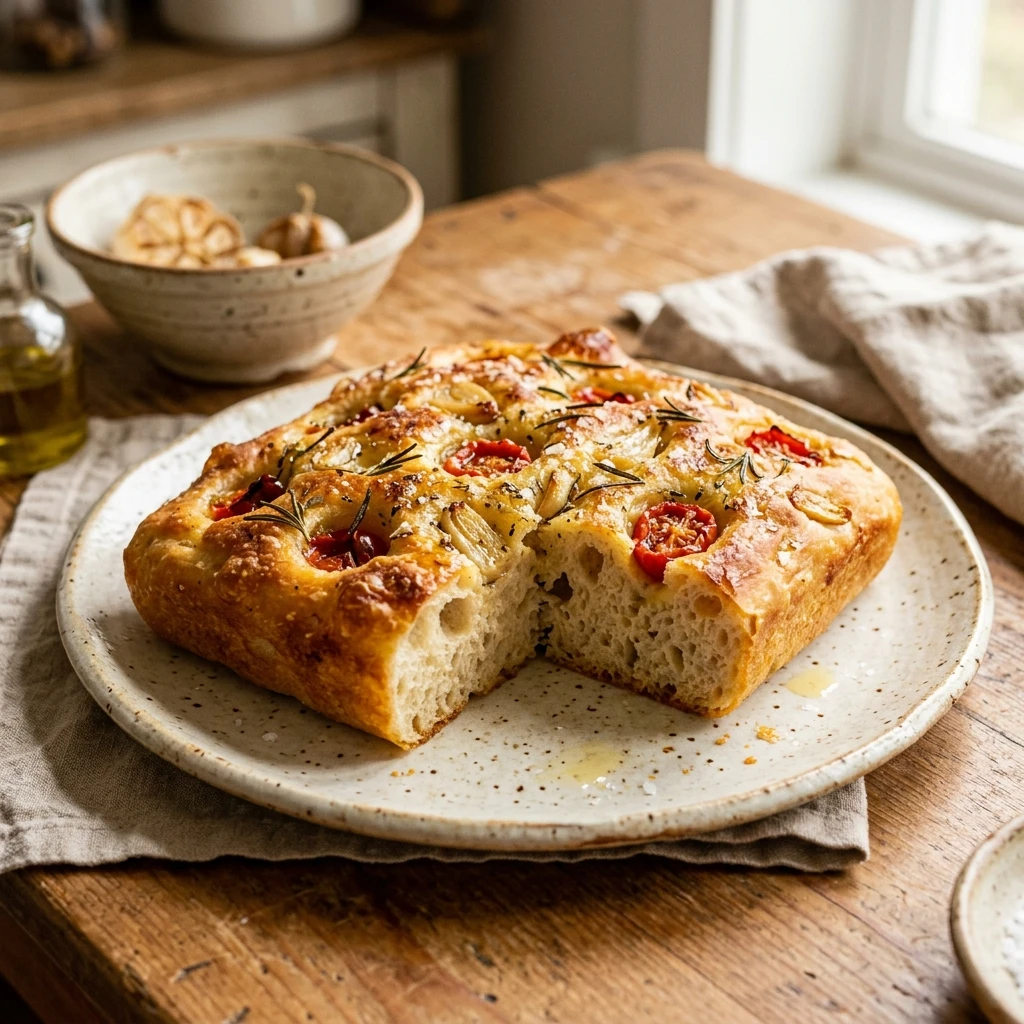 Sourdough Focaccia Garlic Confit Viral 2026