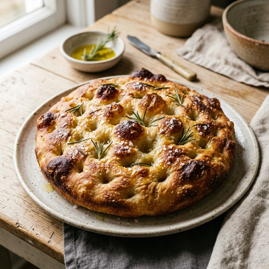 Sourdough Focaccia No Knead Overnight Bubbles