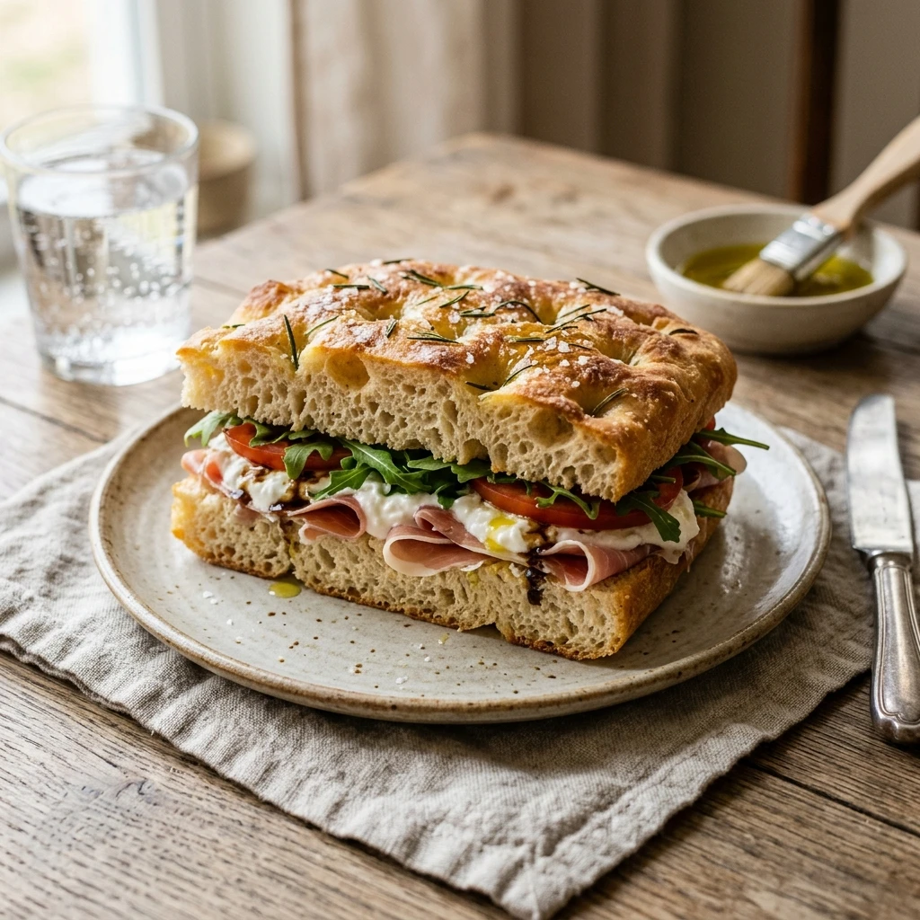 Sourdough Focaccia Sandwich Bread No Knead