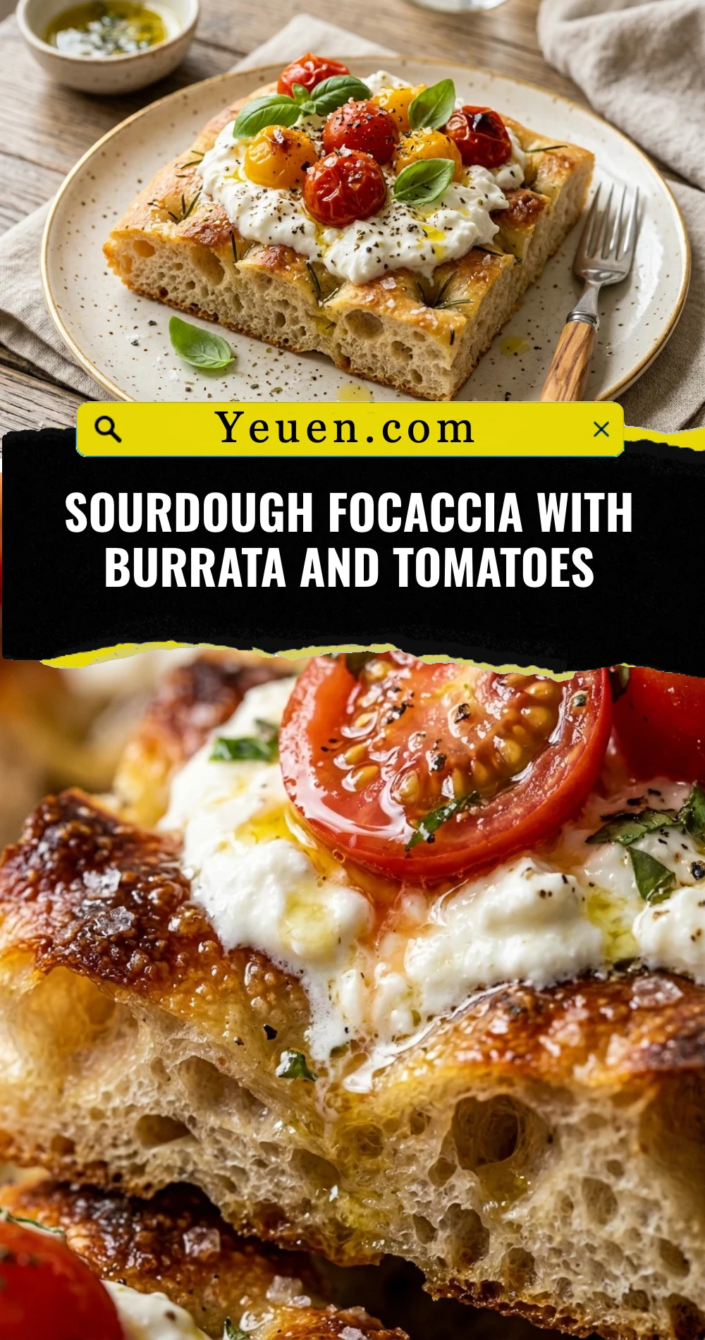 Sourdough Focaccia With Burrata And Tomatoes