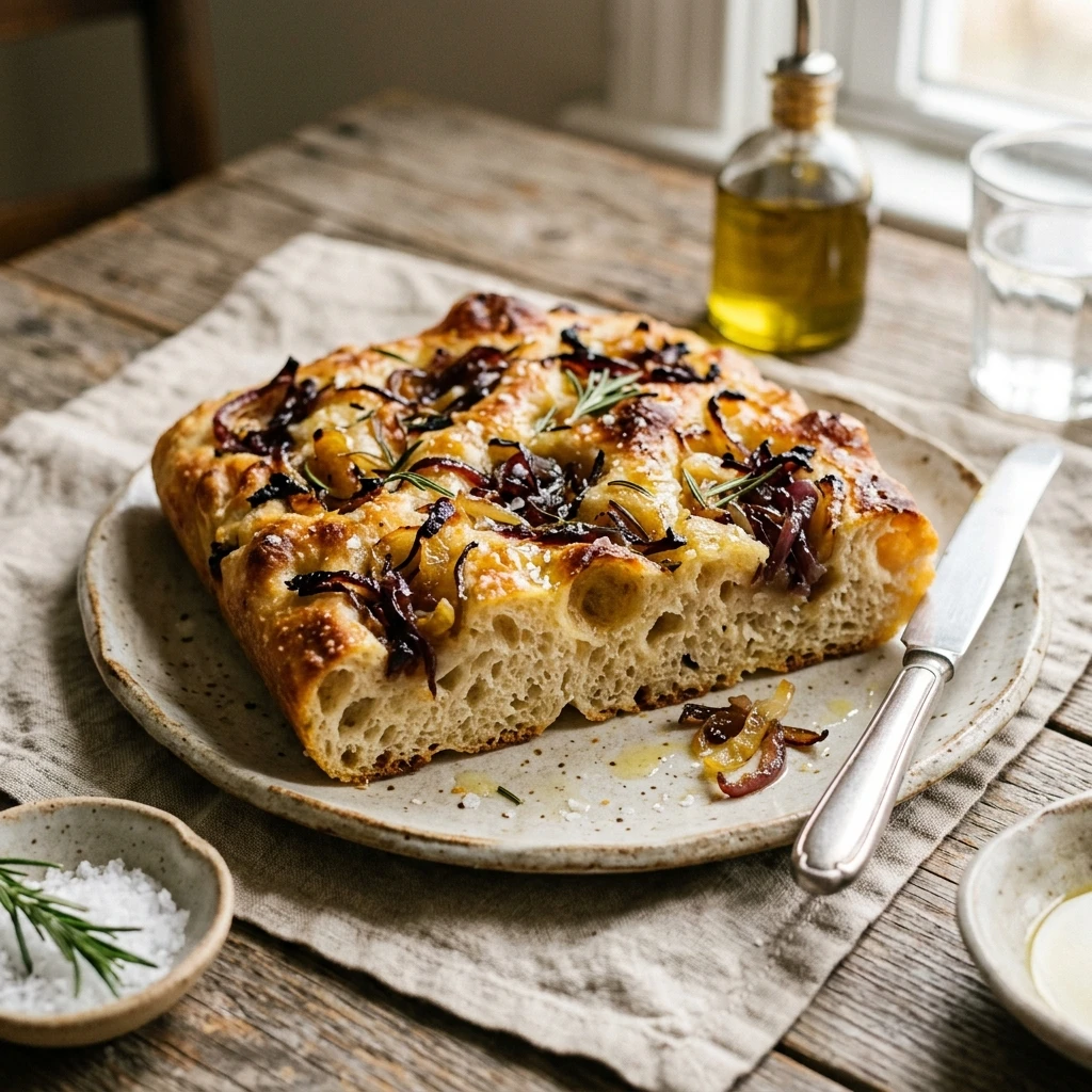 Sourdough Focaccia With Caramelized Onions