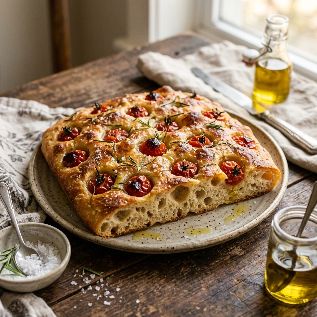 Sourdough Focaccia With Cherry Tomatoes Artisan
