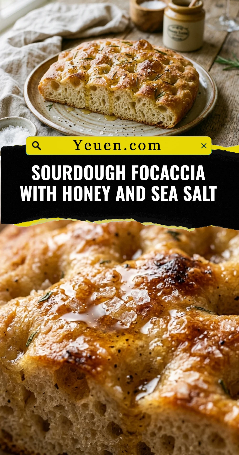 Sourdough Focaccia With Honey And Sea Salt
