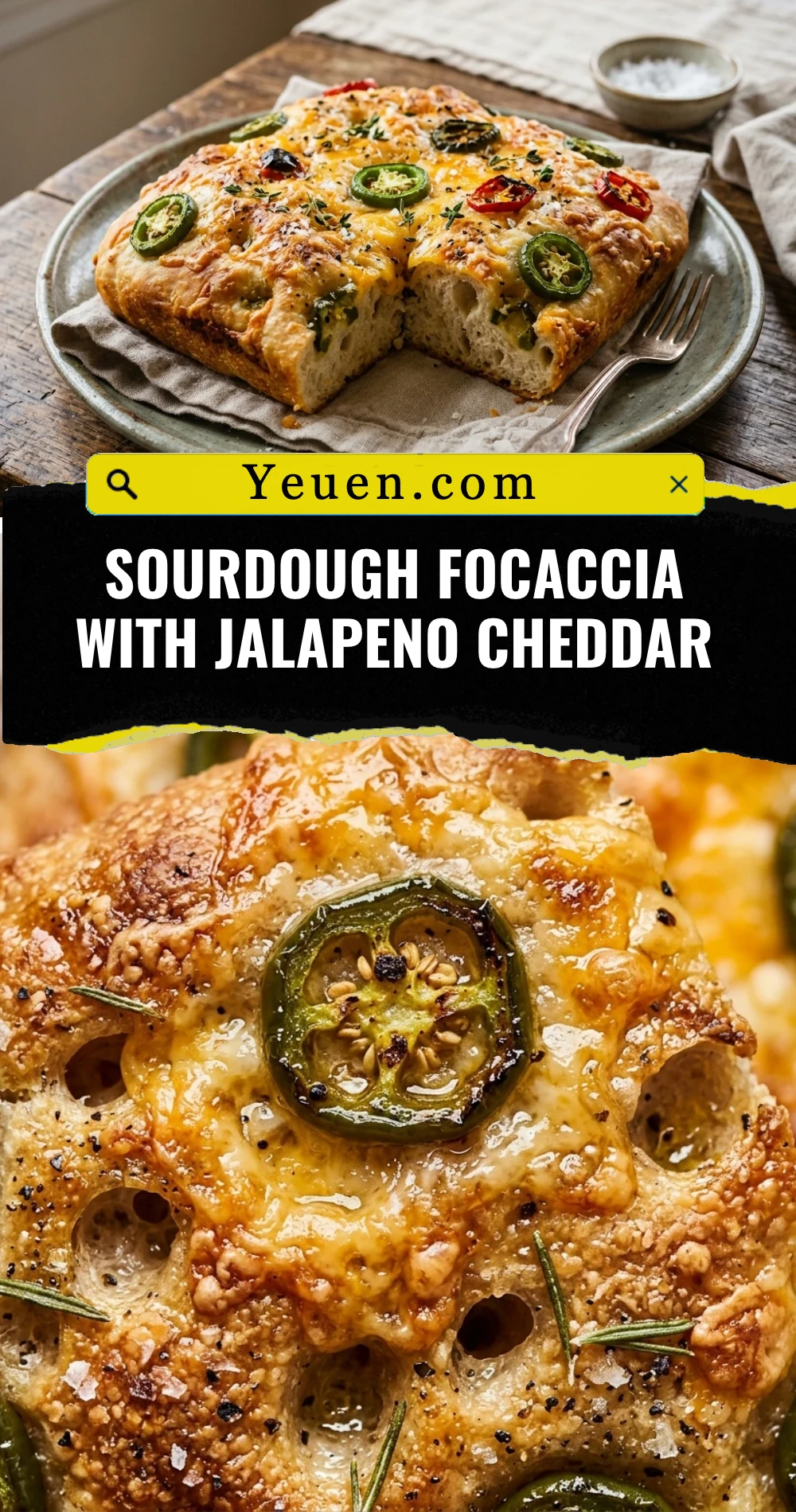Sourdough Focaccia With Jalapeno Cheddar