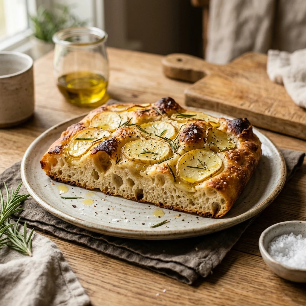 Sourdough Focaccia With Potatoes Rosemary