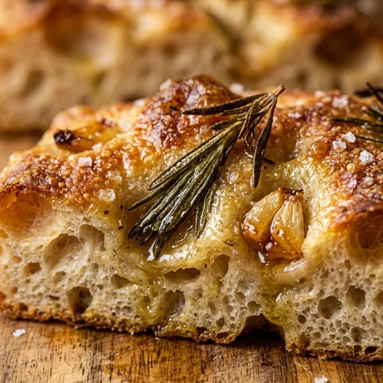 Sourdough Focaccia With Rosemary Garlic No Knead