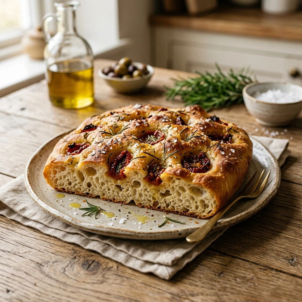 Sourdough Focaccia With Sun Dried Tomatoes