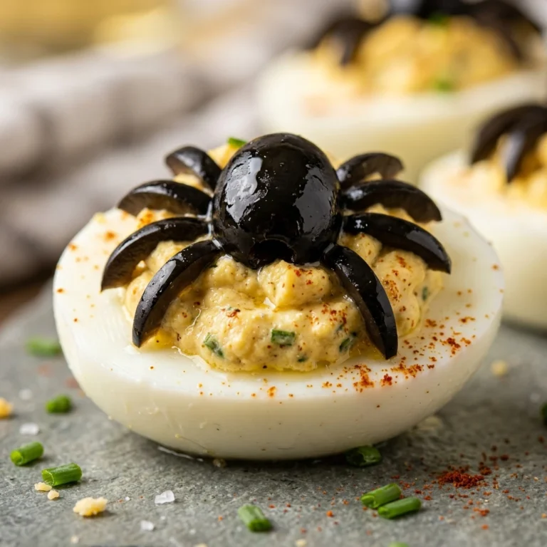 Spider Deviled Eggs - High Protein Spooky Dinner