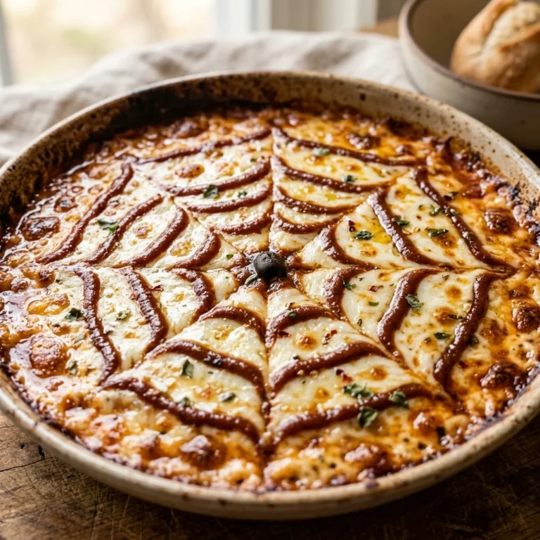 Spider Web Pizza Dip Dinner (No Kneading)