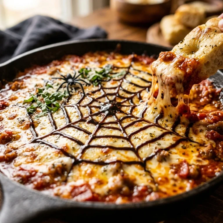 Spider Web Pizza Dip Dinner (No Kneading)