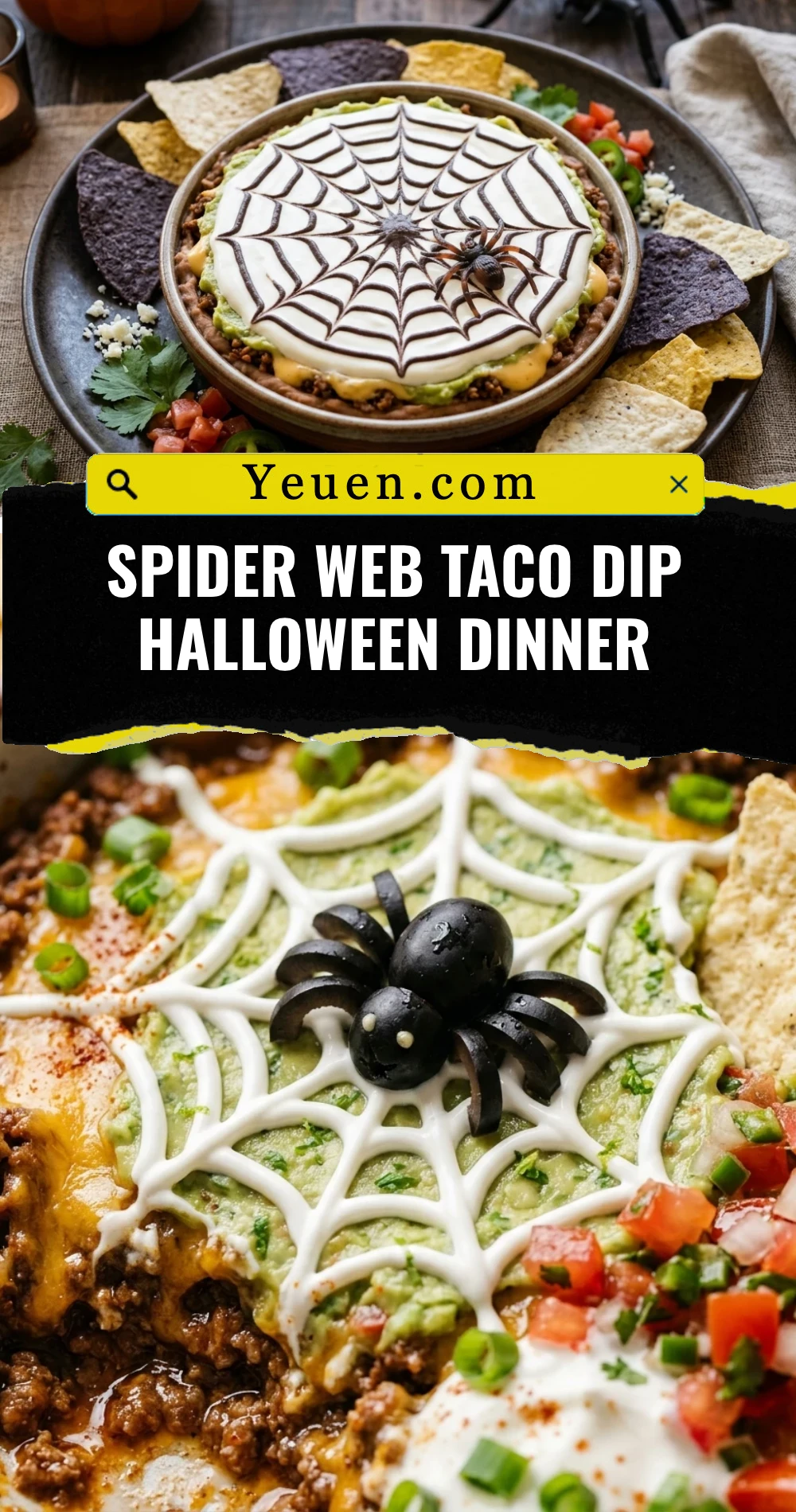 Spider Web Taco Dip Halloween Dinner