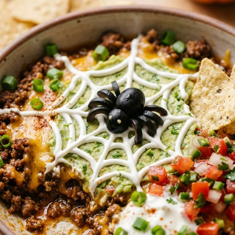 Spider Web Taco Dip Halloween Dinner