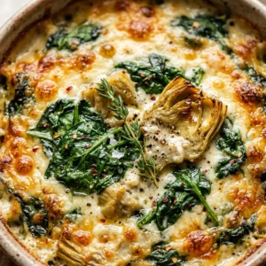 Spinach Artichoke Casserole Easy Vegetable Cheesy Healthy One Dish