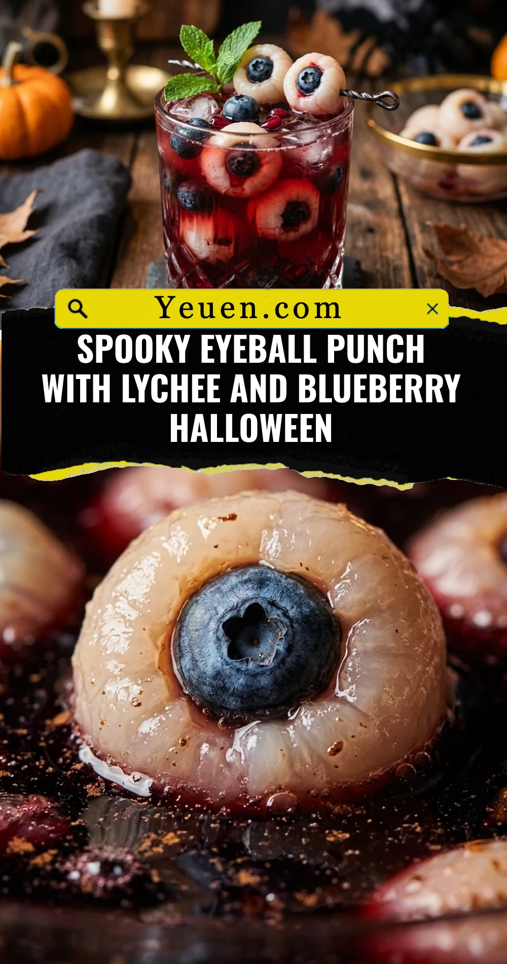 Spooky Eyeball Punch With Lychee And Blueberry Halloween