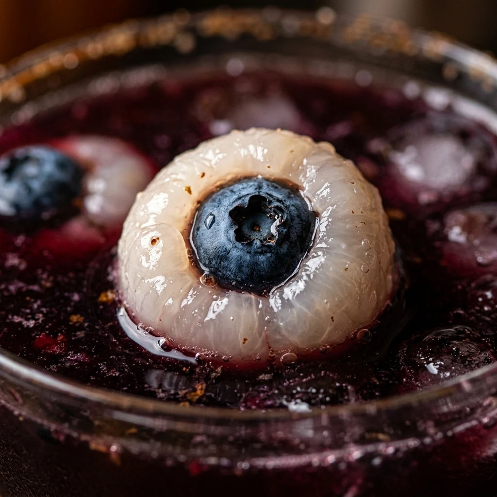 Spooky Eyeball Punch With Lychee And Blueberry Halloween