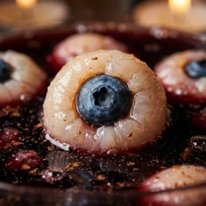 Spooky Eyeball Punch With Lychee And Blueberry Halloween
