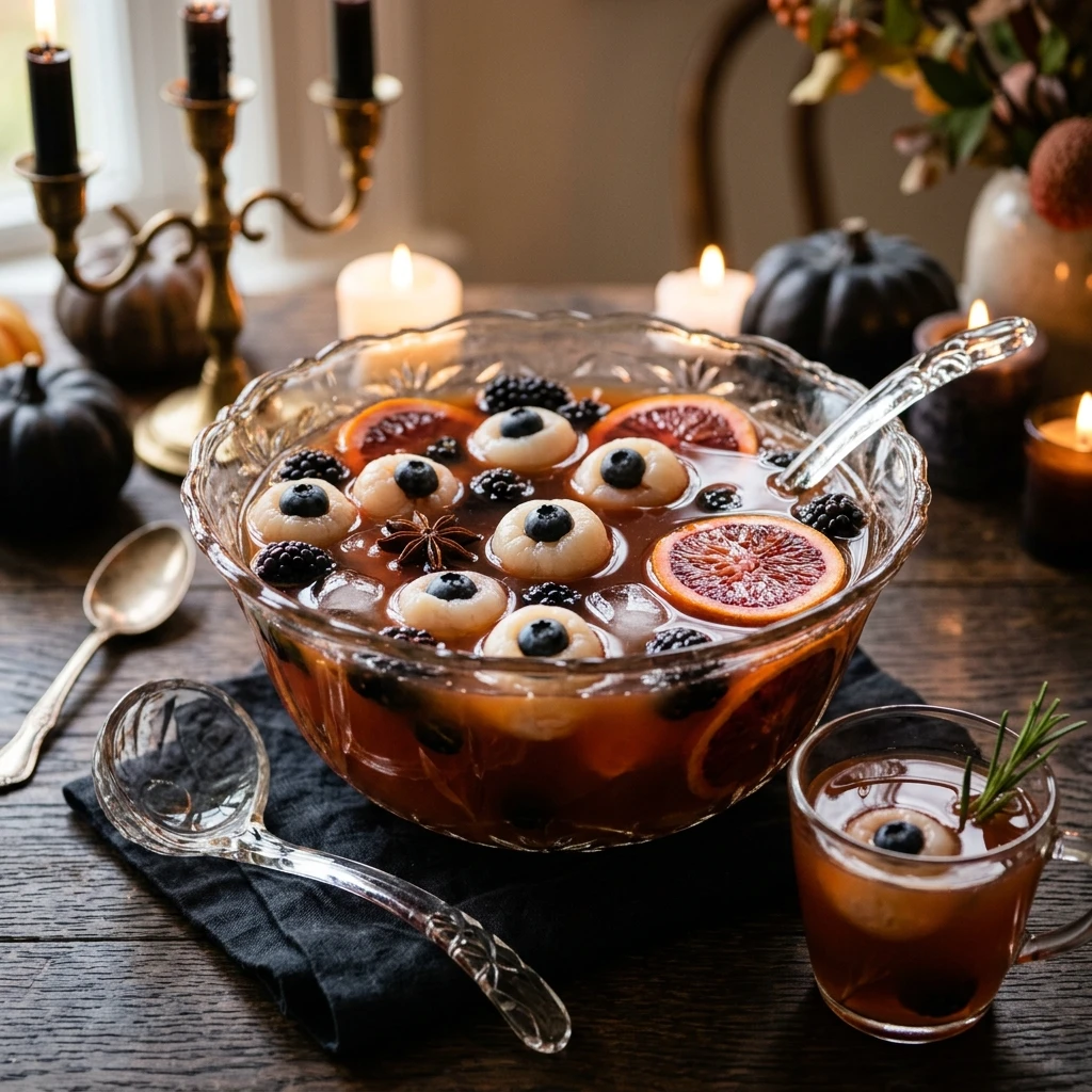 Spooky Eyeball Punch With Lychee And Blueberry Halloween