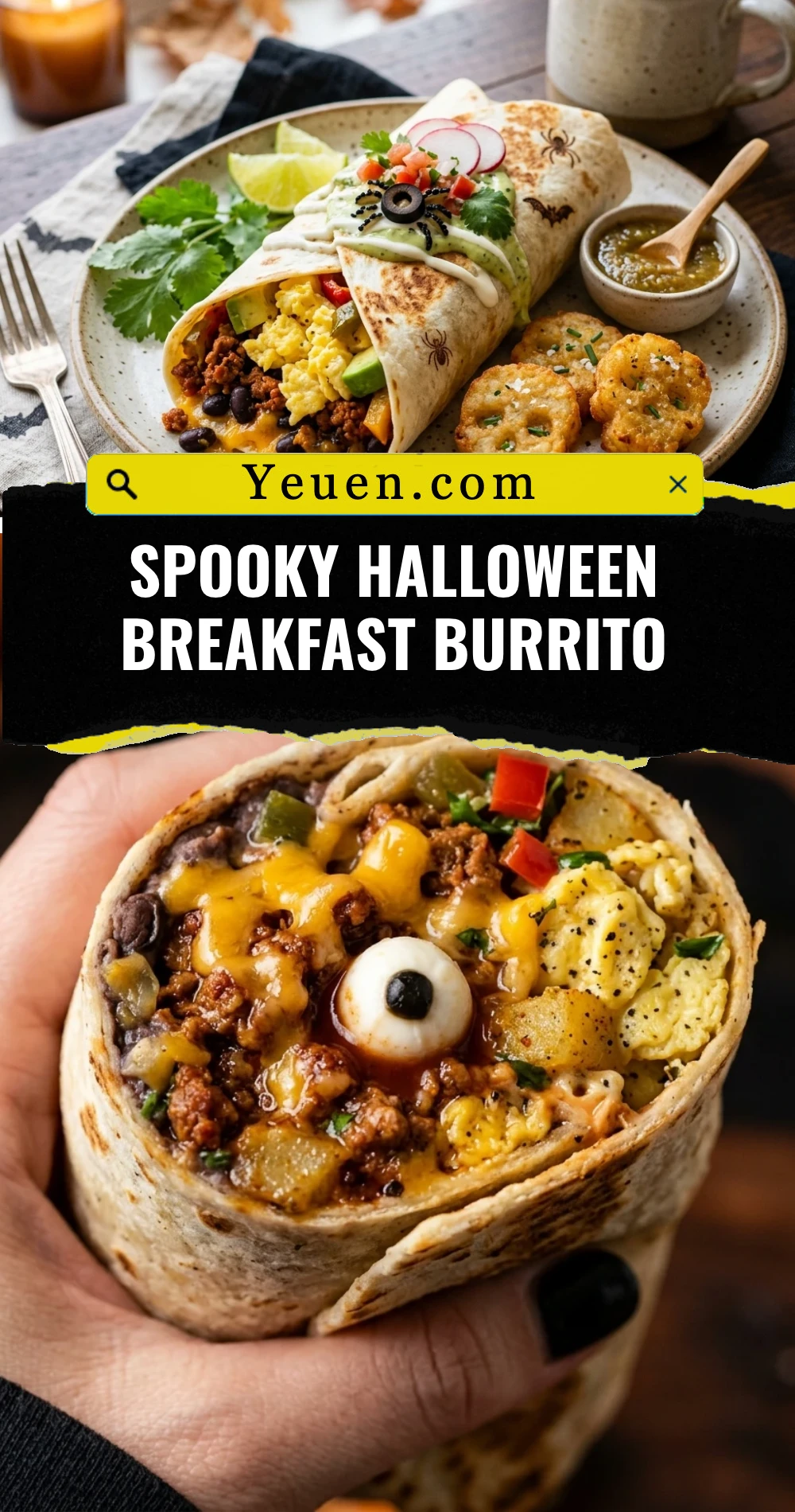 Spooky Halloween Breakfast Burrito