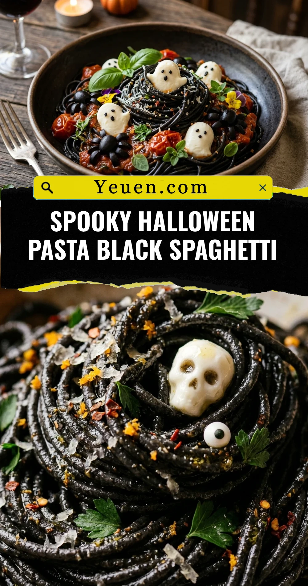 Spooky Halloween Pasta Black Spaghetti