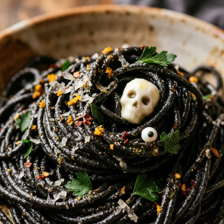 Spooky Halloween Pasta Black Spaghetti