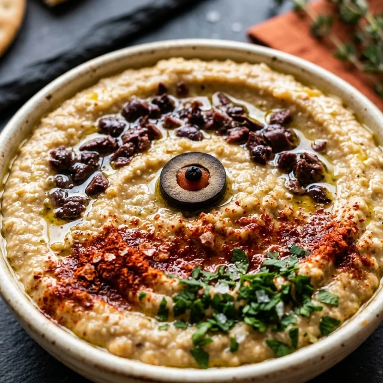 Spooky High Protein Olive Hummus Halloween Party Food 10 Min