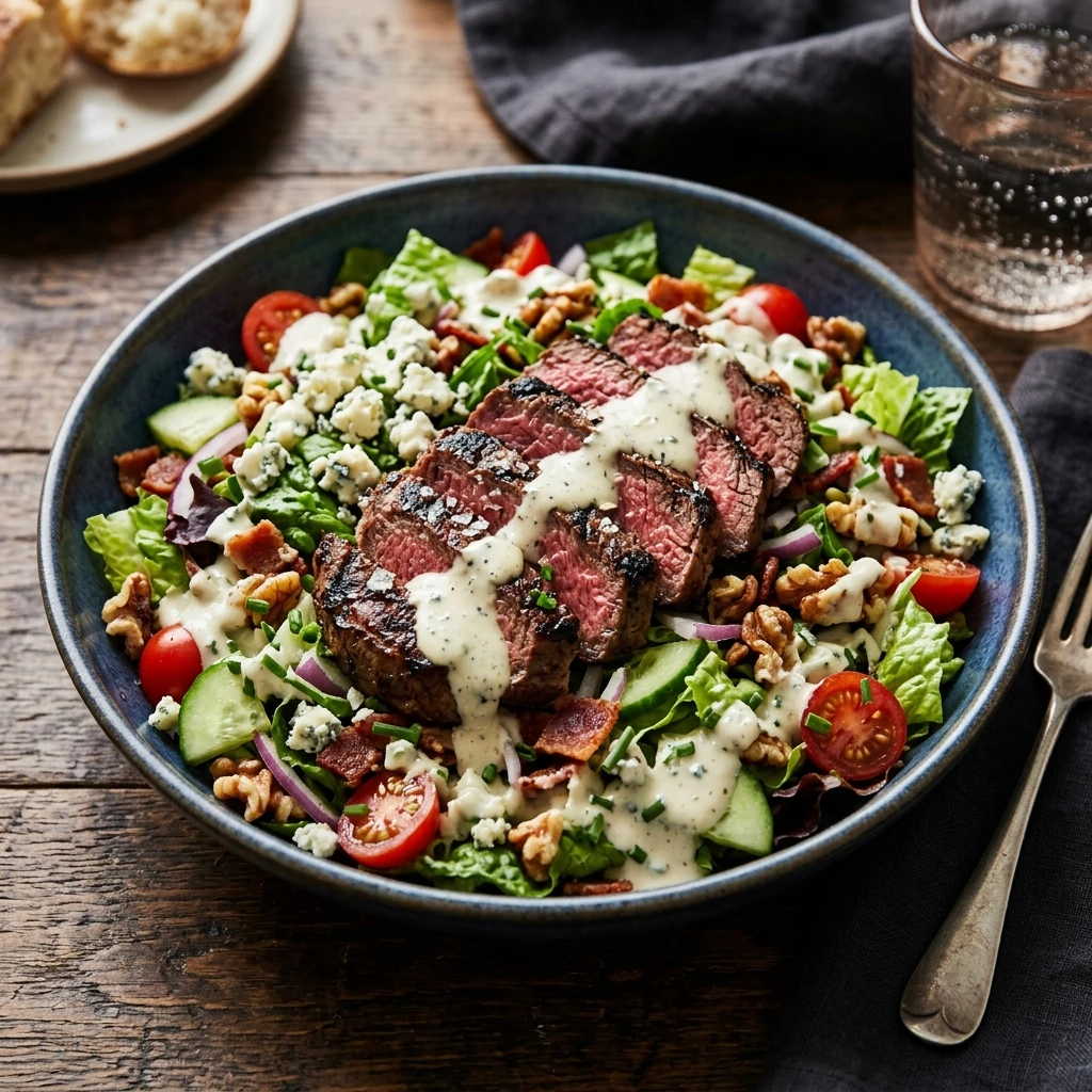Steak And Blue Cheese Chopped Salad Dripping Dressing Loaded