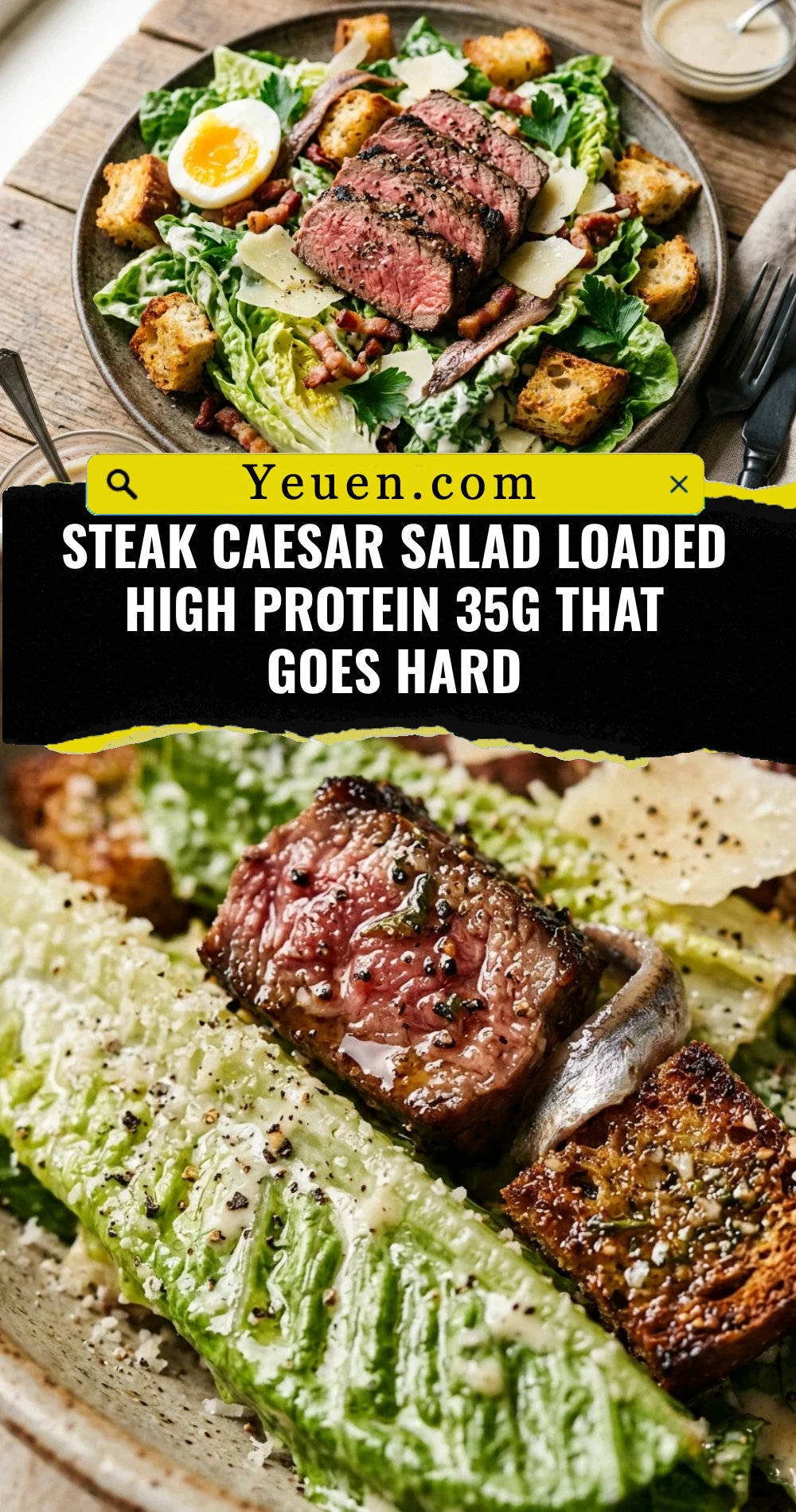 Steak Caesar Salad Loaded High Protein 35g That Goes Hard