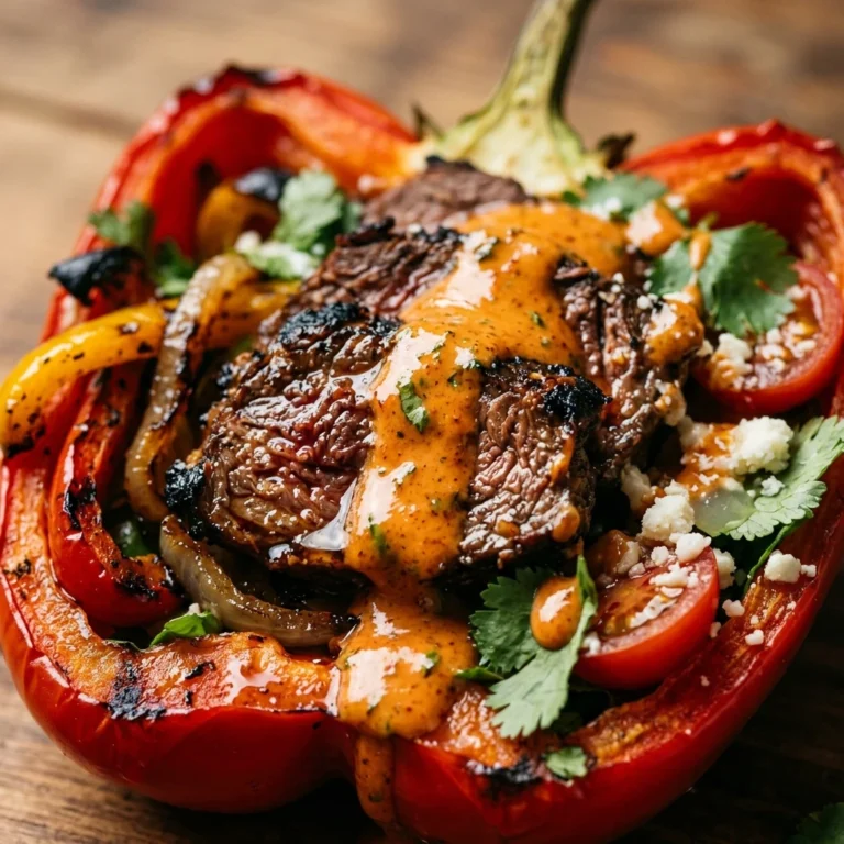 Steak Fajita Salad Loaded Peppers Dripping Chipotle Dressing