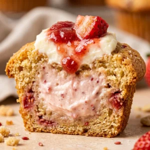 Strawberry Cheesecake Muffins Creamy Center