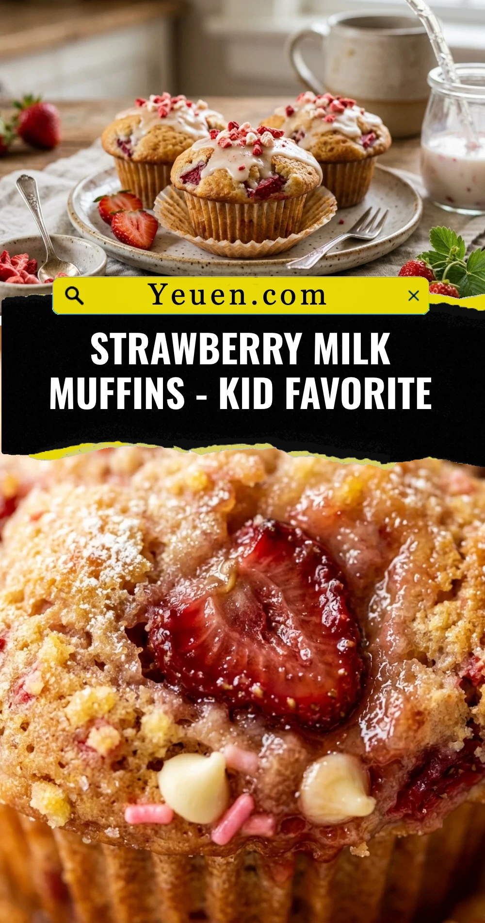 Strawberry Milk Muffins - Kid Favorite