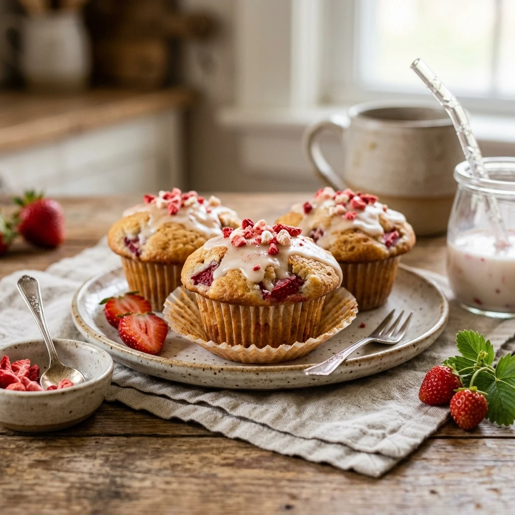 Strawberry Milk Muffins - Kid Favorite
