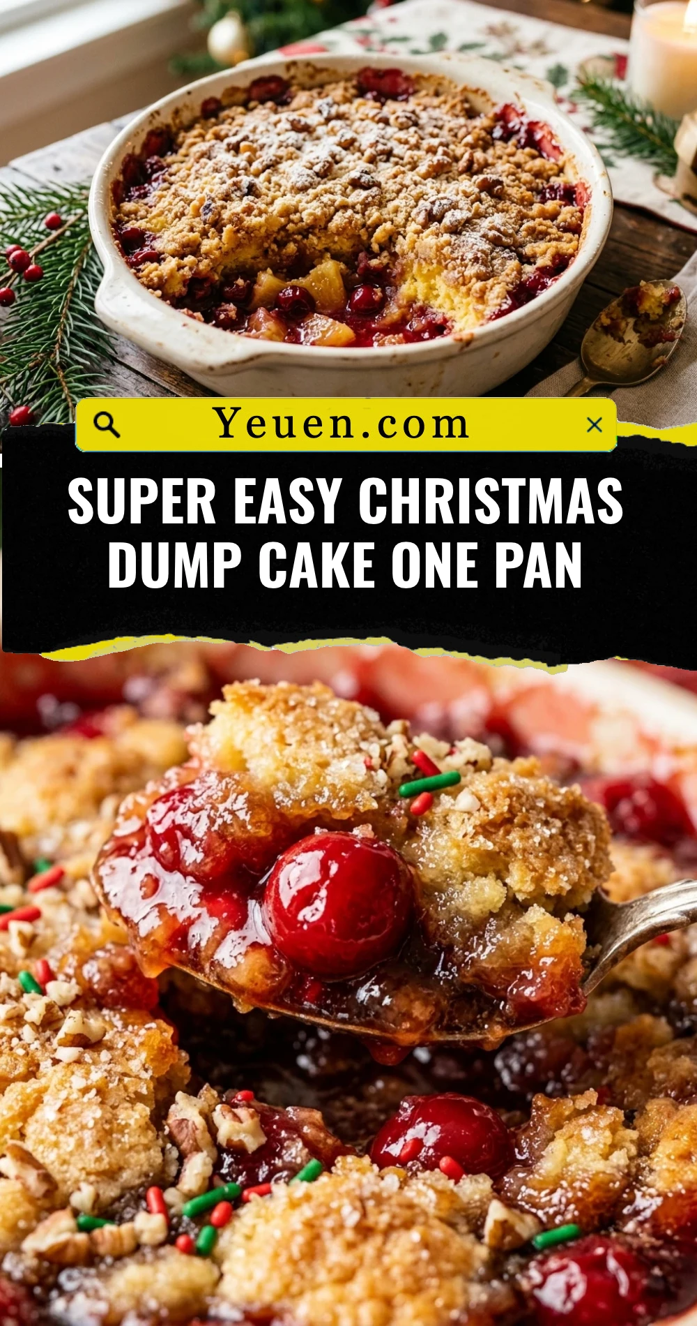 Super Easy Christmas Dump Cake One Pan