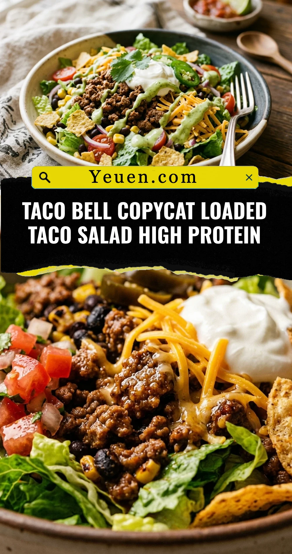 Taco Bell Copycat Loaded Taco Salad High Protein