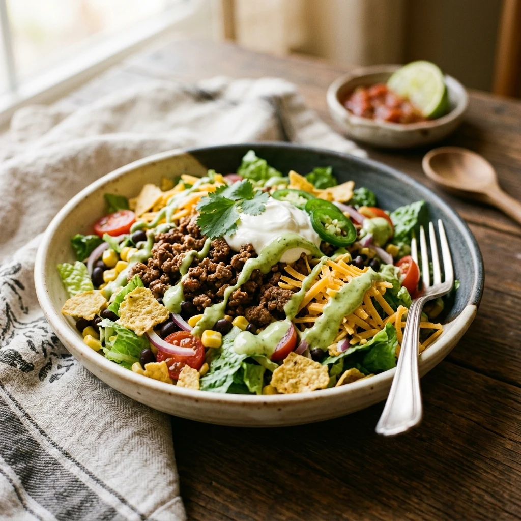 Taco Bell Copycat Loaded Taco Salad High Protein
