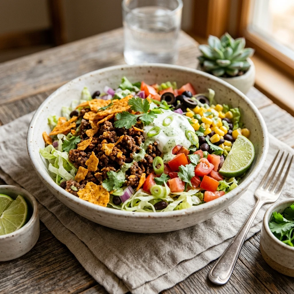 Taco Salad With Doritos Loaded High Protein