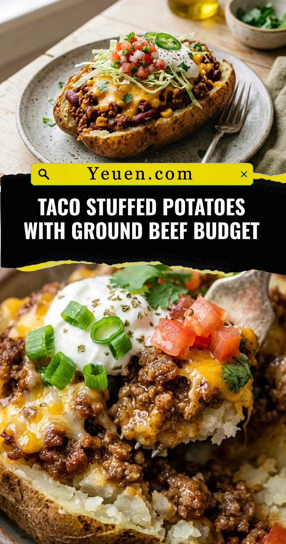 Taco Stuffed Potatoes With Ground Beef Budget