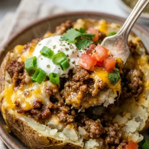 Taco Stuffed Potatoes With Ground Beef Budget