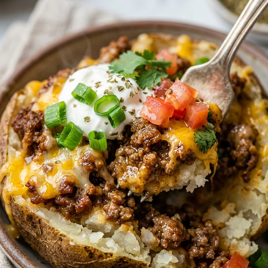Taco Stuffed Potatoes With Ground Beef Budget
