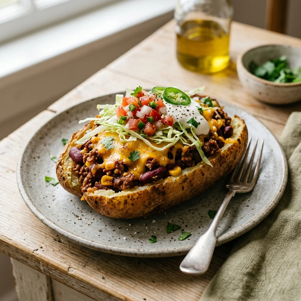 Taco Stuffed Potatoes With Ground Beef Budget
