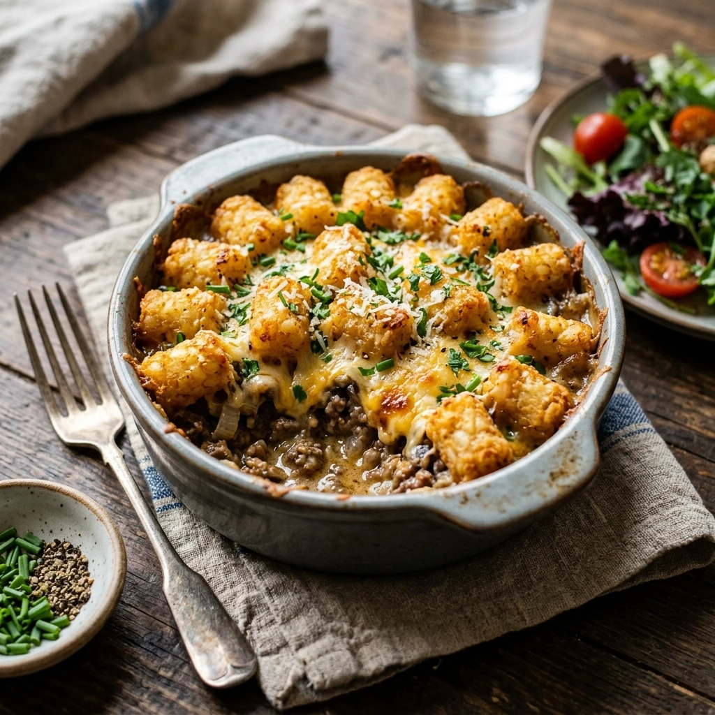 Tater Tot Casserole Ground Beef Cheesy Kids Love