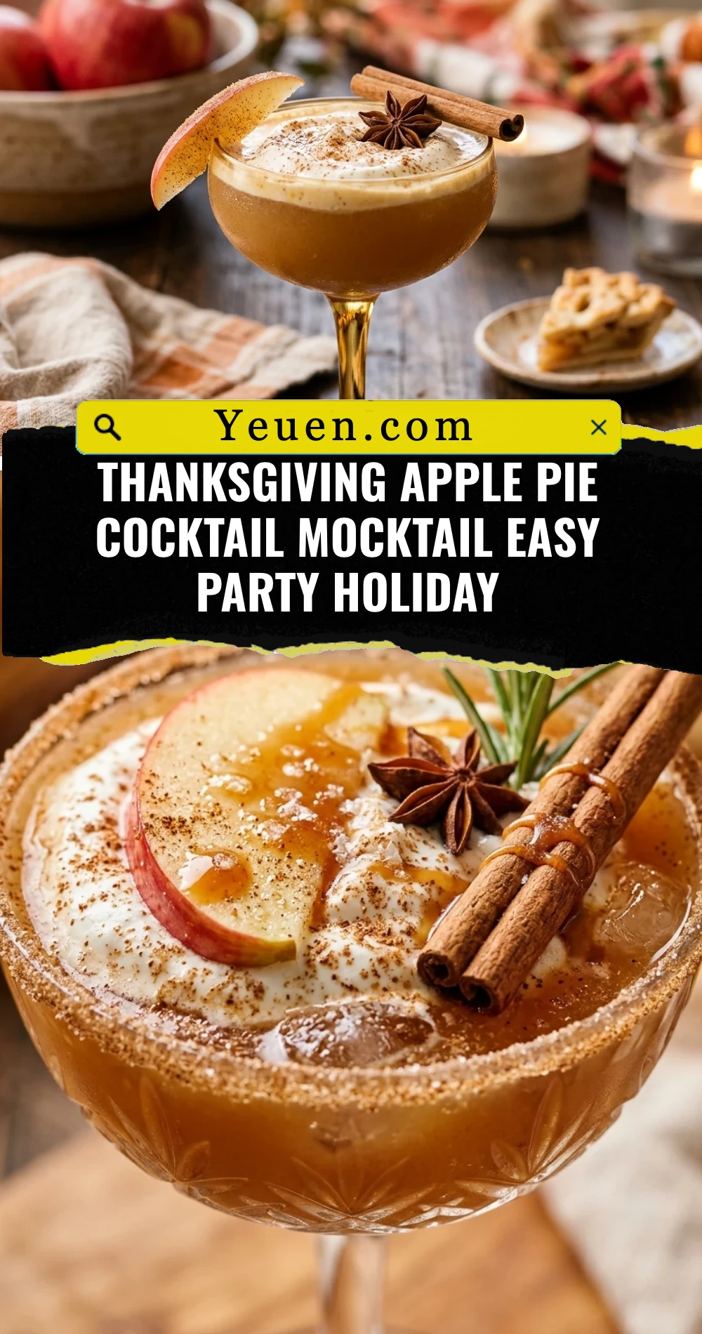 Thanksgiving Apple Pie Cocktail Mocktail Easy Party Holiday
