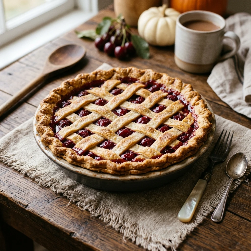 Thanksgiving Cherry Pie Easy Store Crust No Rolling 10 Min Prep No Fail