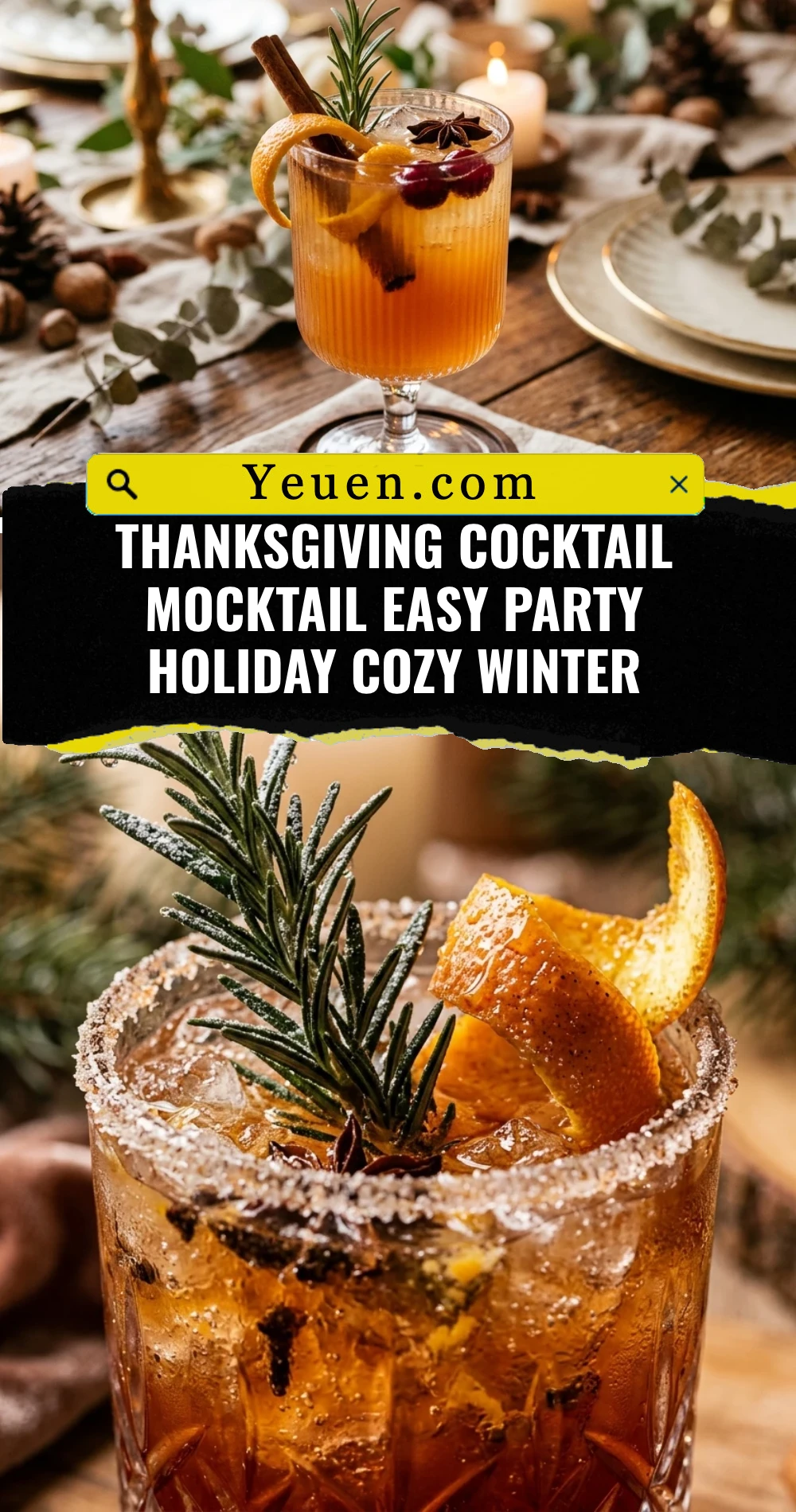 Thanksgiving Cocktail Mocktail Easy Party Holiday Cozy Winter