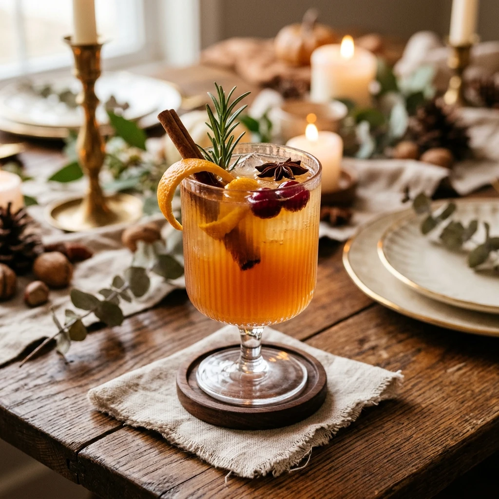 Thanksgiving Cocktail Mocktail Easy Party Holiday Cozy Winter