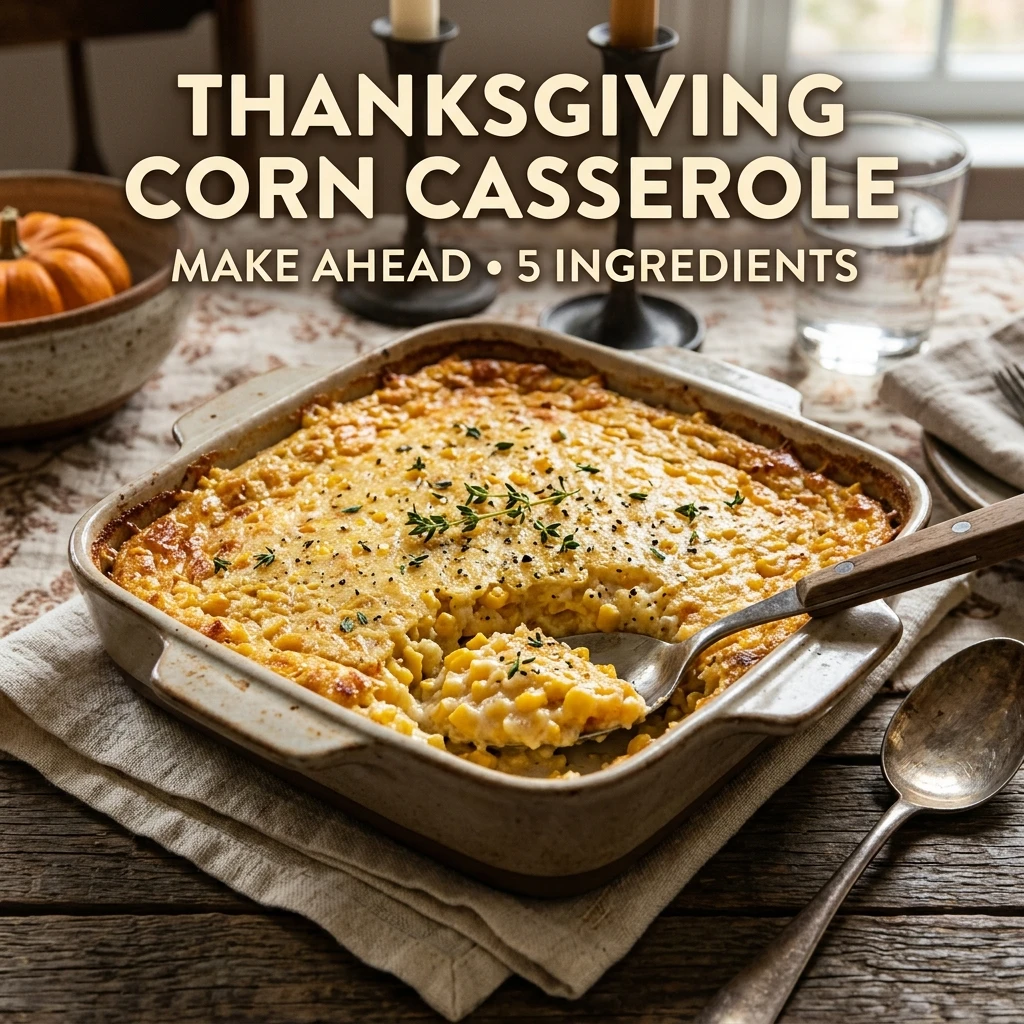 Thanksgiving Corn Casserole Make Ahead 5 Ingredients