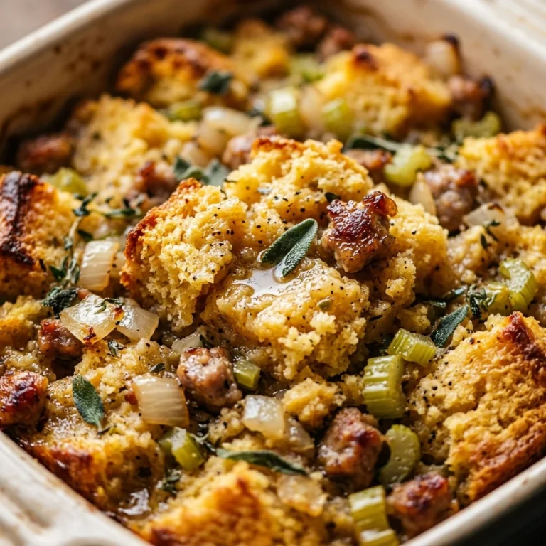 Thanksgiving Cornbread Dressing Casserole Southern Style