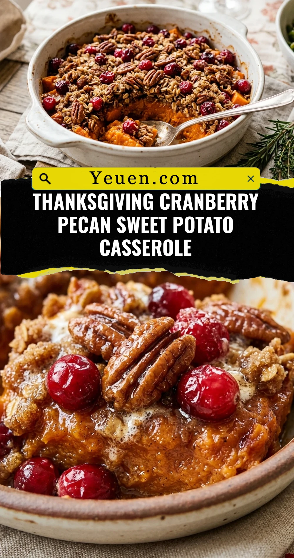 Thanksgiving Cranberry Pecan Sweet Potato Casserole