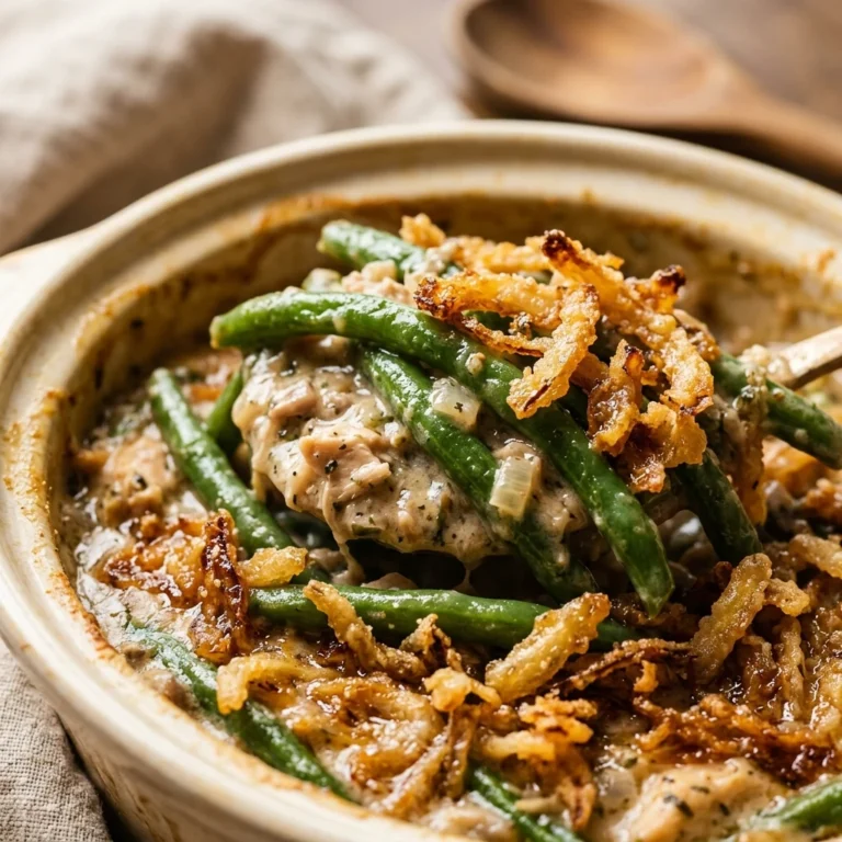 Thanksgiving Crockpot Green Bean Casserole With Chicken High Protein Under $20